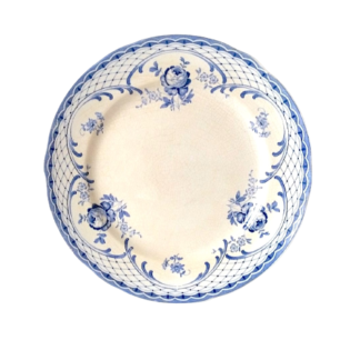 Talerz ceramiczny, bogata kobaltowa dekoracja, przełom XIX i XX wieku, Göteborg